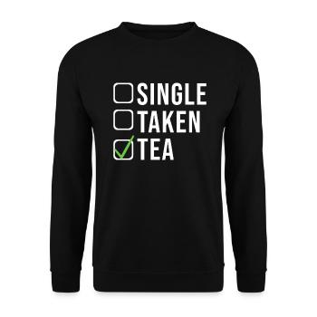 Teeliebhaber Geschenke - Unisex Pullover - Schwarz - Vorne - Alina (178cm) & Michal (187cm)