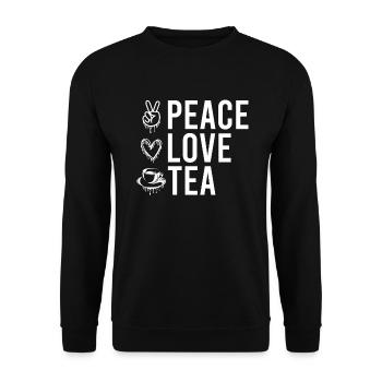Teeliebhaber Geschenke - Unisex Pullover - Schwarz - Vorne - Alina (178cm) & Michal (187cm)