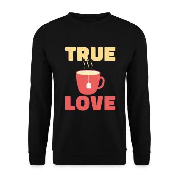 Teeliebhaber Geschenke - Unisex Pullover - Schwarz - Vorne - Alina (178cm) & Michal (187cm)