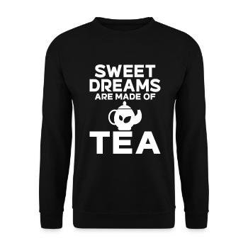 Teeliebhaber Geschenke - Unisex Pullover - Schwarz - Vorne - Alina (178cm) & Michal (187cm)