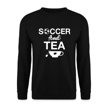 Teeliebhaber Geschenke - Unisex Pullover - Schwarz - Vorne - Alina (178cm) & Michal (187cm)