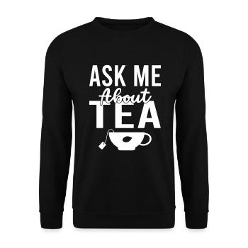 Teeliebhaber Geschenke - Unisex Pullover - Schwarz - Vorne - Alina (178cm) & Michal (187cm)