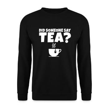 Teeliebhaber Geschenke - Unisex Pullover - Schwarz - Vorne - Alina (178cm) & Michal (187cm)
