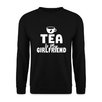 Teeliebhaber Geschenke - Unisex Pullover - Schwarz - Vorne - Alina (178cm) & Michal (187cm)