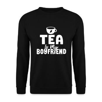 Teeliebhaber Geschenke - Unisex Pullover - Schwarz - Vorne - Alina (178cm) & Michal (187cm)