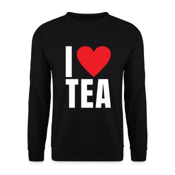 Teeliebhaber Geschenke - Unisex Pullover - Schwarz - Vorne - Alina (178cm) & Michal (187cm)