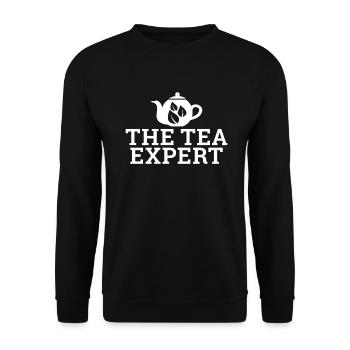 Teeliebhaber Geschenke - Unisex Pullover - Schwarz - Vorne - Alina (178cm) & Michal (187cm)