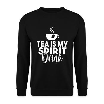 Teeliebhaber Geschenke - Unisex Pullover - Schwarz - Vorne - Alina (178cm) & Michal (187cm)