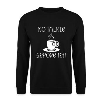 Teeliebhaber Geschenke - Unisex Pullover - Schwarz - Vorne - Alina (178cm) & Michal (187cm)