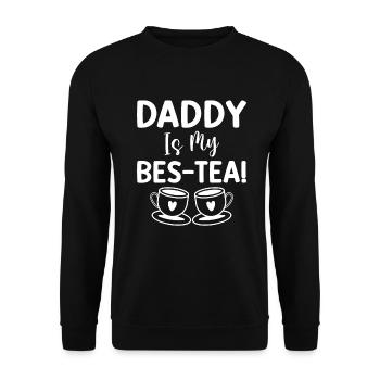 Teeliebhaber Geschenke - Unisex Pullover - Schwarz - Vorne - Alina (178cm) & Michal (187cm)