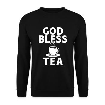 Teeliebhaber Geschenke - Unisex Pullover - Schwarz - Vorne - Alina (178cm) & Michal (187cm)
