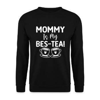 Teeliebhaber Geschenke - Unisex Pullover - Schwarz - Vorne - Alina (178cm) & Michal (187cm)