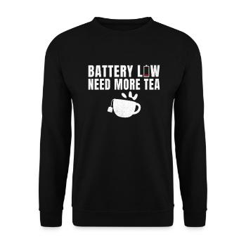 Teeliebhaber Geschenke - Unisex Pullover - Schwarz - Vorne - Alina (178cm) & Michal (187cm)