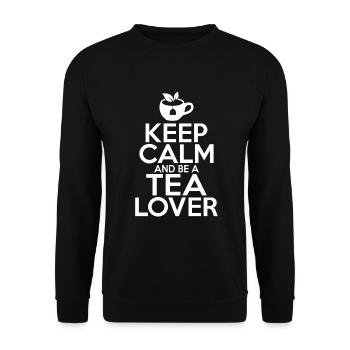 Teeliebhaber Geschenke - Unisex Pullover - Schwarz - Vorne - Alina (178cm) & Michal (187cm)