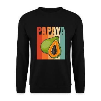 Papaya Frucht Sommer Geschenk - Unisex Pullover - Schwarz - Vorne - Alina (178cm) & Michal (187cm)