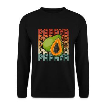 Papaya Frucht Sommer Geschenk - Unisex Pullover - Schwarz - Vorne - Alina (178cm) & Michal (187cm)