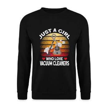 Vacuum Cleaner Cleaning Person Gift - Unisex Sweatshirt - black - Front - Alina (178cm) & Michal (187cm)