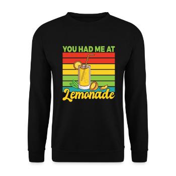 Limonade Geschenkideen - Unisex Pullover - Schwarz - Vorne - Alina (178cm) & Michal (187cm)
