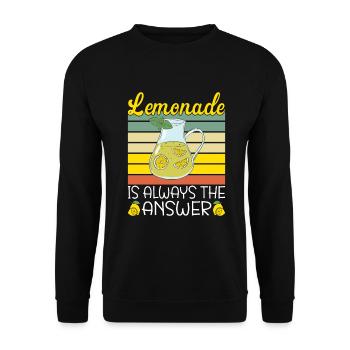 Limonade Geschenkideen - Unisex Pullover - Schwarz - Vorne - Alina (178cm) & Michal (187cm)