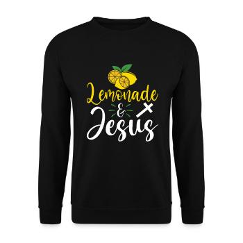Limonade-Geschenk-Ideen - Unisex Pullover - Schwarz - Vorne - Alina (178cm) & Michal (187cm)