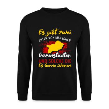 Es Gibt Zwei Arten Von Menschen Darmstädter Und We - Unisex Pullover - Schwarz - Vorne - Alina (178cm) & Michal (187cm)