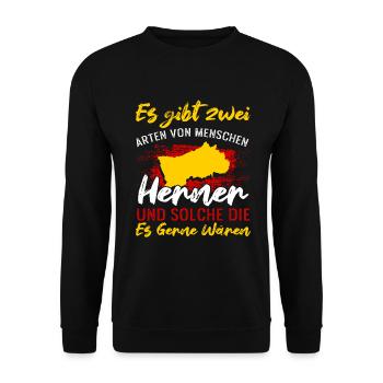 Es Gibt Zwei Arten Von Menschen Herne Und Welche D - Unisex Pullover - Schwarz - Vorne - Alina (178cm) & Michal (187cm)