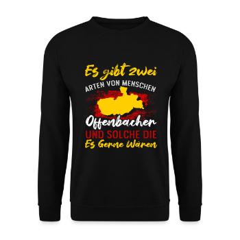 Es Gibt Zwei Arten Von Menschen Offenbach Und Welc - Unisex Pullover - Schwarz - Vorne - Alina (178cm) & Michal (187cm)