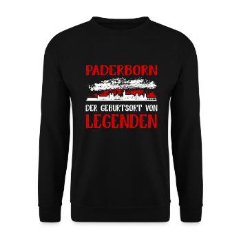 Paderborn Der Geburtsort Von Legenden - Unisex Pullover - Schwarz - Vorne - Alina (178cm) & Michal (187cm)