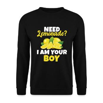 Limonade-Geschenk-Ideen - Unisex Pullover - Schwarz - Vorne - Alina (178cm) & Michal (187cm)