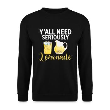 Limonade-Geschenk-Ideen - Unisex Pullover - Schwarz - Vorne - Alina (178cm) & Michal (187cm)