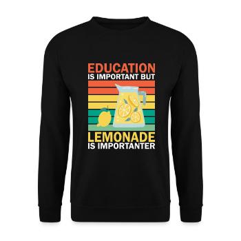 Limonade Geschenkideen - Unisex Pullover - Schwarz - Vorne - Alina (178cm) & Michal (187cm)