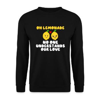 Limonade-Geschenk-Ideen - Unisex Pullover - Schwarz - Vorne - Alina (178cm) & Michal (187cm)