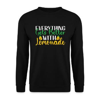 Limonade Geschenkideen - Unisex Pullover - Schwarz - Vorne - Alina (178cm) & Michal (187cm)
