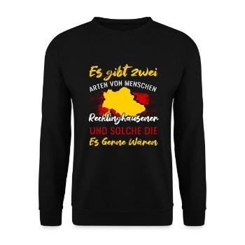 Recklinghausen Stadt Skyline - Unisex Pullover - Schwarz - Vorne - Alina (178cm) & Michal (187cm)