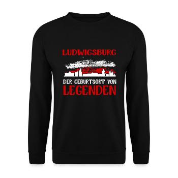 Ludwigsburg Der Geburtsort Von Legenden - Unisex Pullover - Schwarz - Vorne - Alina (178cm) & Michal (187cm)
