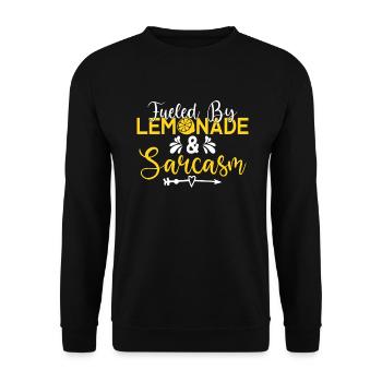 Limonade-Geschenk-Ideen - Unisex Pullover - Schwarz - Vorne - Alina (178cm) & Michal (187cm)