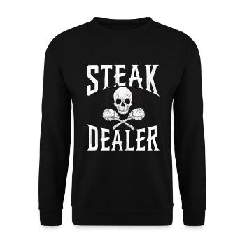 Cadeau de steak amateur de steak - Sweat-shirt Unisexe - noir - Devant - Alina (178cm) & Michal (187cm)