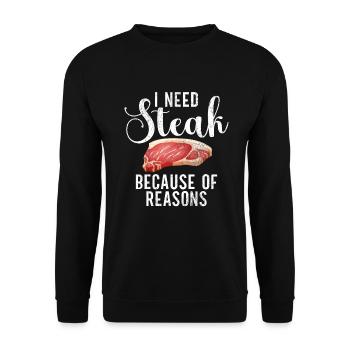 Steak Lover Steak Geschenk - Unisex Pullover - Schwarz - Vorne - Alina (178cm) & Michal (187cm)
