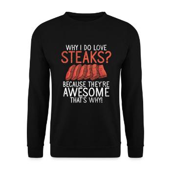 Steak Lover Steak Cadeau - Sweat-shirt Unisexe - noir - Devant - Alina (178cm) & Michal (187cm)