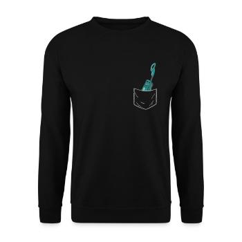 Vacuum cleaner cleaner tidying up housewife - Unisex Sweatshirt - black - Front - Alina (178cm) & Michal (187cm)