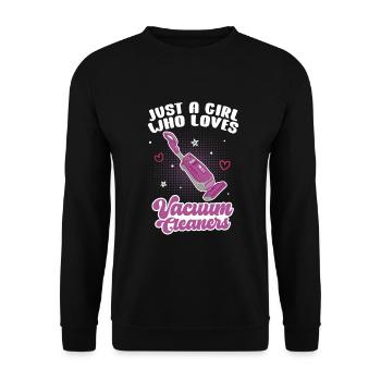 Vacuum cleaner cleaner tidying up housewife - Unisex Sweatshirt - black - Front - Alina (178cm) & Michal (187cm)