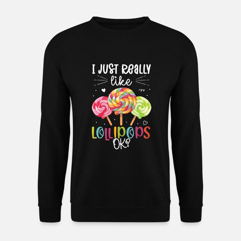 Lutscher Süßigkeiten Geschenk - Unisex Pullover - Schwarz