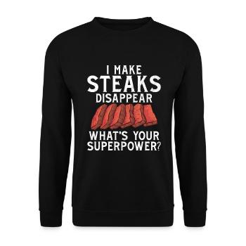 Cadeau de steak amateur de steak - Sweat-shirt Unisexe - noir - Devant - Alina (178cm) & Michal (187cm)
