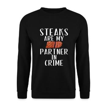 Cadeau de steak amateur de steak - Sweat-shirt Unisexe - noir - Devant - Alina (178cm) & Michal (187cm)