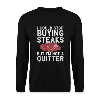 Cadeau de steak amateur de steak - Sweat-shirt Unisexe - noir - Devant - Alina (178cm) & Michal (187cm)