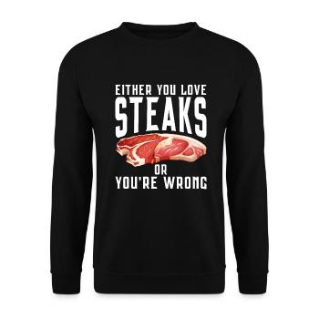 Steak Lover Steak Cadeau - Sweat-shirt Unisexe - noir - Devant - Alina (178cm) & Michal (187cm)