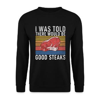 Cadeau de steak amateur de steak - Sweat-shirt Unisexe - noir - Devant - Alina (178cm) & Michal (187cm)