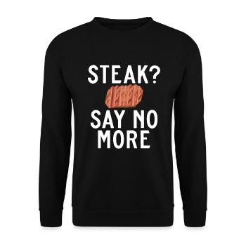 Cadeau de steak amateur de steak - Sweat-shirt Unisexe - noir - Devant - Alina (178cm) & Michal (187cm)