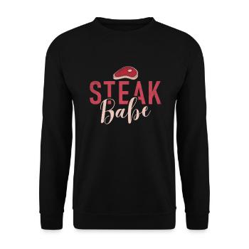 Cadeau de steak amateur de steak - Sweat-shirt Unisexe - noir - Devant - Alina (178cm) & Michal (187cm)
