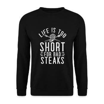 Cadeau de steak amateur de steak - Sweat-shirt Unisexe - noir - Devant - Alina (178cm) & Michal (187cm)